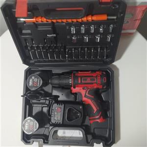 دریل  شارژی گریتک با جعبه ولوازم 18وات