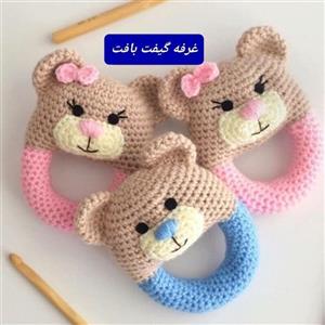 عروسک نوزادی بافتنی خرس مناسب سیسمونی و هدیه()