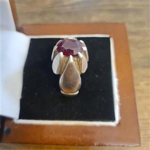 انگشتر یاقوت اصیل وفاخر 403\nرکاب دستساز سایز متوسط