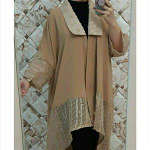مانتو  ترنمدر2 رنگ مشکی و کرم فری سایز