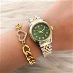 ساعت رولکس زنانه+دستبند