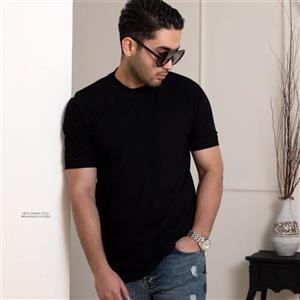 تیشرت یقه گرد مردانه آستین و یقه کش  ساده  در 4 رنگ( L-XL-2XL-3XL)