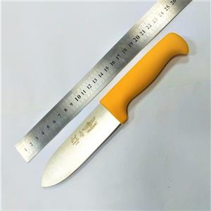 چاقوی زنجان چاقو آشپزخانه استیل ضد زنگ حیدری زنجان 23 سانت دسته فایبر گلاس زرد