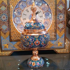 قندان پایه دار پرداز  روی مس