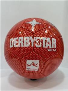 توپ فوتبال دربی استار  دوختی در سه رنگ فسفری. قرمز.سفید