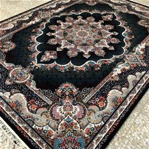 فرش 700 شانه اصل  نقشه نیلی سرمه ای  12 متری تراکم 2550