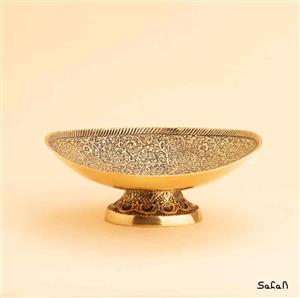 کاسه برنجی طلایی پایه دار مدل سنبل 3239
