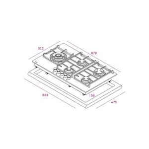 اجاق گاز صفحه‌ای تکا مدل CGW LUX 90  Teka CGW LUX 90 Gas Hob