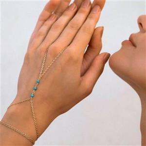 دستبند تمیمه استیل دخترانه فیروزه ، کد 577