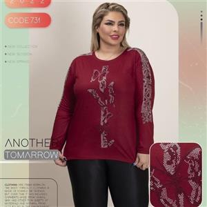 بلوز نگین دار ویسکوز نخی