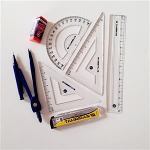 ست 7 تیکه پرگار و خط کش تحریران