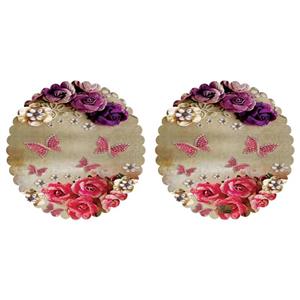 رومیزی مخمل رنس مدل T4-42818 بسته 2 عددی سایز 40x40