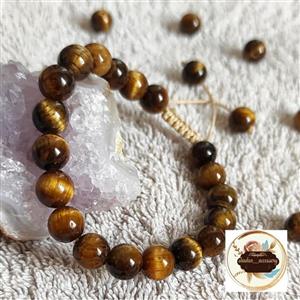 دستبند سنگ چشم ببر زیورآلات دستساز رنگ ثابت زنانه مردانه