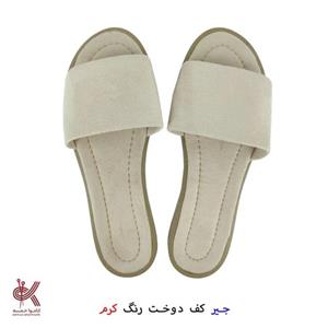 صندل جیر زنانه کرم 37  خام مناسب برای تزئین با مکرومه
