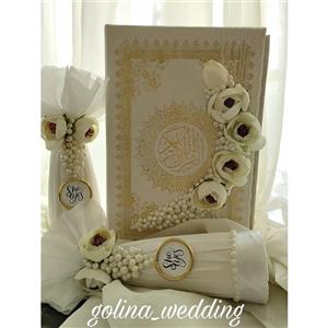 ست بله برون طرح گل و مروارید