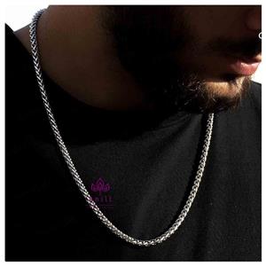 زنجیر  مردانه استیل بافت لوله ای ،‌کد 582