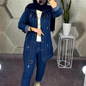 مانتو جین ضخیم ، مانتو جین کوتاه، کت جین ، مانتو لی با  در پوشاک اکبری