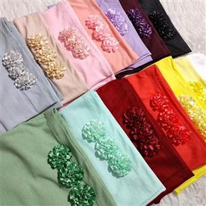 مقنعه شکوفه دار  دخترانه نخی درجه یک