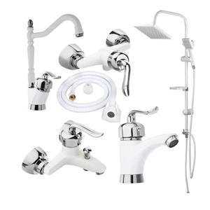 شیر آلات سفید کروم قاجاری مجموعه6 عددی