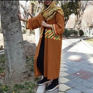 مانتو عید ،مانتو نخی کجراه ،رنگ ثابت و بدون آبرفت ، آستین کیمونو