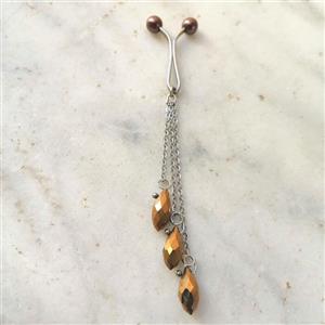 گیره کریستال گلکسی  تمام استیل طلایی