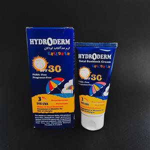 کرم ضد آفتاب کودکان هیدرودرم spf30 بدون رنگ فاقد پارابن ضد آفتاب بدون حساسیت حاوی آلوورا حجم 50 میلی لیتر 