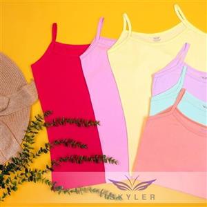 تاپ بندی زنانه  نخی رنگی  اسکایلر  با پارچه نخ ترک و دوخت تبریز