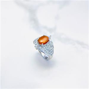 انگشتر نقره زنانه سنگ عقیق یمن همراه با حرز امام جواد(ع)روی پوست آهو 