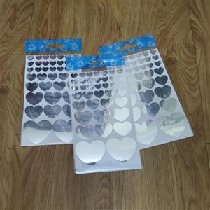 استیکر (برچسب) فانتزی طرح قلب نقره ای براق