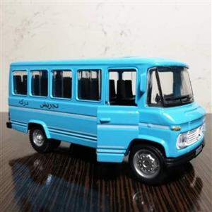 ماکت ماشین فلزی مینی بوس بنز قدیمی درب بازشو  موزیکال قدرتی