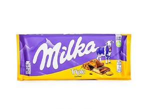 MILKA  شکلات کاراملی با سه مغز مختلف 90 گرم میلکا