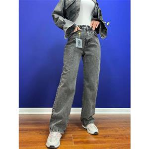 شلوار جین نیم بگ ذغالی