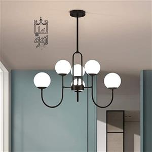 لوستر 6 شعله رنگ مشکی مات