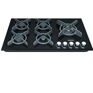 اجاق گاز شیشه ای 5شعله پلوپز کنار چدن کنی ترموکوبل دار -مارک اردان EG38