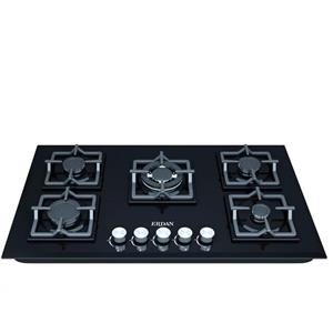 اجاق گاز شیشه ای 5شعله پلوپز کنارترموکوبل دار- مارک اردان EG54