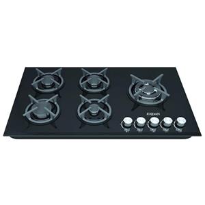 اجاق گاز شیشه ای 5شعله پلوپز  کنار چدن گرد ترموکوبل دار مارک اردان EG2