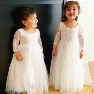 پیراهن سفید دخترونه خیلی شیک و زیبا مناسب سایز 3 تا 7
