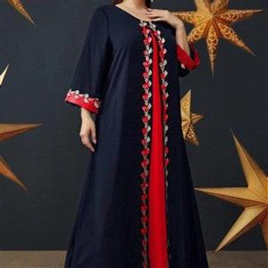 مانتومجلسی مدل شکوفه مشکی  قیمت مناسب ماکسی گلدوزی شده کرپ اسکاچی