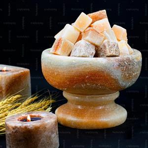 آباژور  سنگ نمک کاسه پایه سنگی و حبه کد 103.0005 (چراغ خواب دکوری)