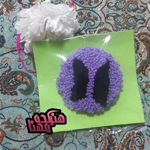 پیکسل طرح بی تی ای Bts رنگ بنفش فرشینه بافی یا شبه قالی