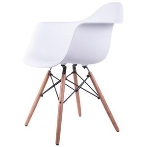 صندلی کروماتیک مدل White Armchair Wood Legs