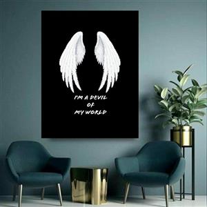 تابلو بوم طرح بال سفید