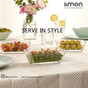 پیاله مستطیل شیشه ای لیمون