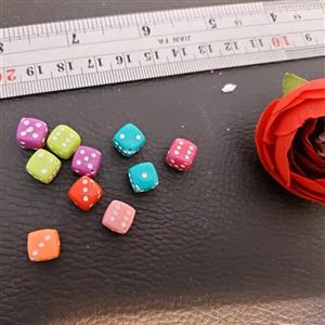مهره تاس رنگی بسته 10 عددی