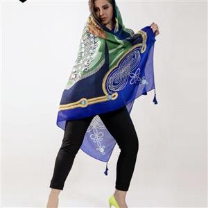 روسری نخی قواره بزرگ منگوله دار