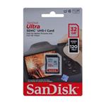 کارت حافظه (sd card) اورجینال برند sandisk 32 گیگ حافظه و 120 مگابایت بر ثانیه سرعت و  مادام العمر
