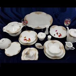 سرویس 104 پارچه 12 نفره چینی پردیس مدل مونیکا طلایی