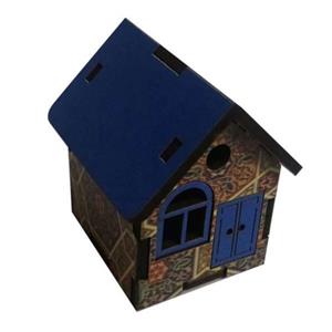 تراش چوبی مدل کلبه رنگ آبی روشن