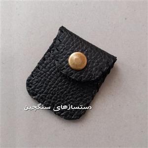 کیف گردنی و گردن آویز جای دعا و حرز چرم طبیعی گاو دست دوز