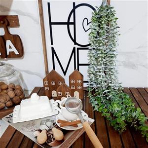 ریسه مصنوعی شمشاد رنگ پودری وارداتی طرح ایکیا سایز بزرگ آویز شمشاد بلند